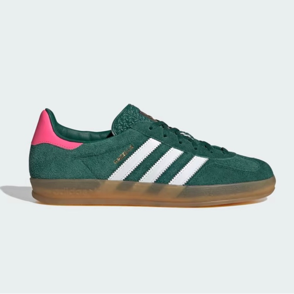 Adidas Gazelle Indoor Sneakers, Green/Pink